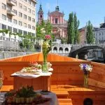 Boat on ljubljanica river
