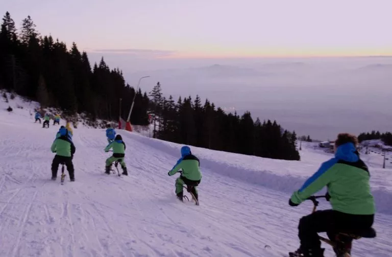 Snowbike notturno in slovenia