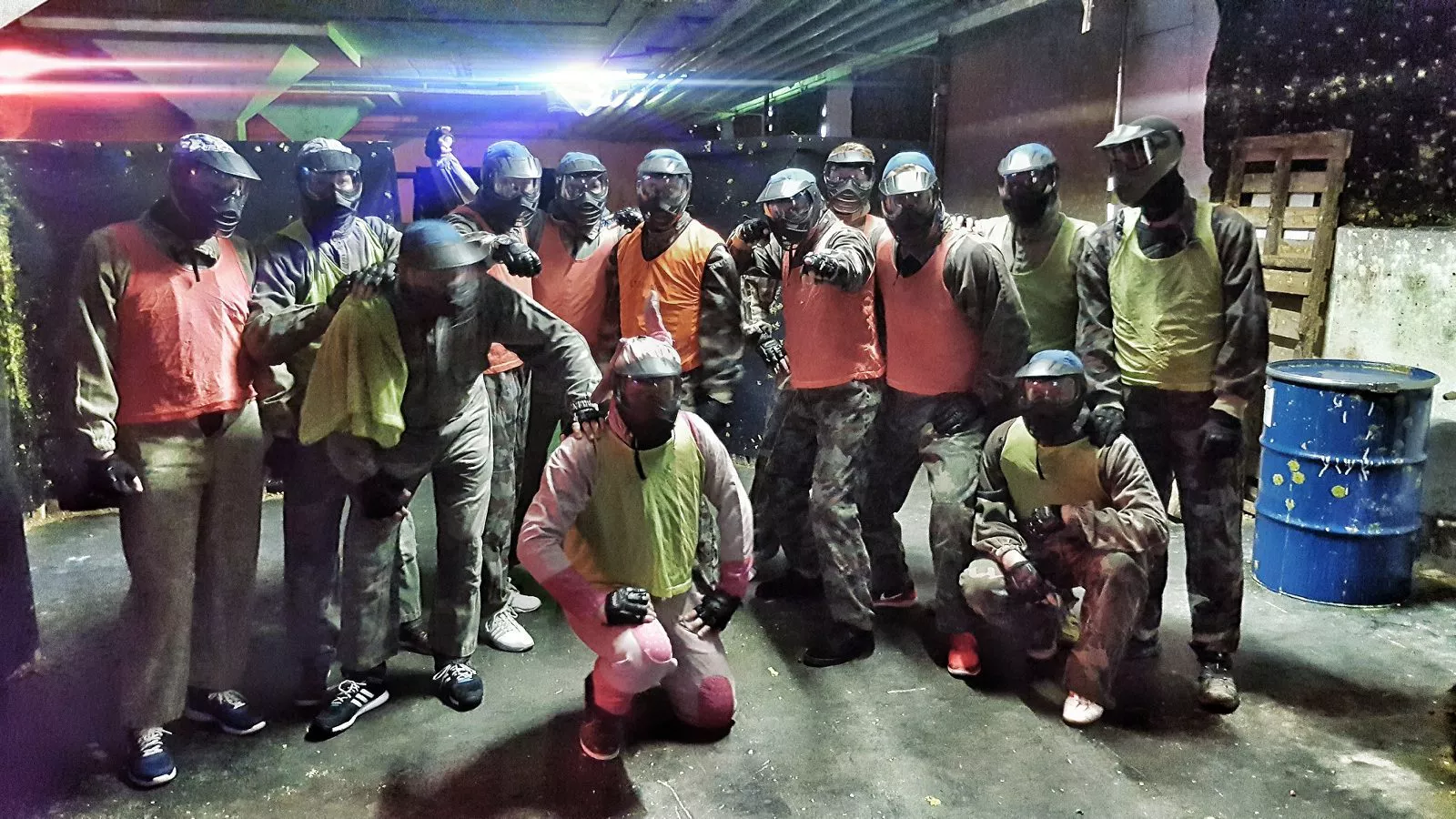 Stag party group on paintball